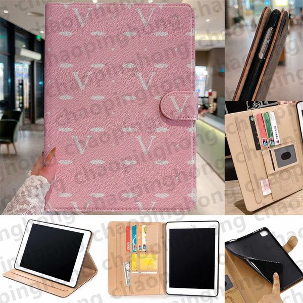 Pour ipad pro 11 12.9 Tablet PC ipad Case ipad10.9 Air10.5 Air1 2 mini45 ipad10.2 ipad56 Top Quality Designer Fashion Pink Leather Card Holder Pocket Cover mini 123