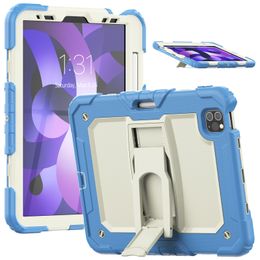 Voor iPad Pro 11 inch Case Siliconen PC Hybride Robuuste schokbestendige verstelbare standaarddeksel voor iPad Air5 Air4 10,9 inch pantserkisten met schouderband+scherm Pet Film