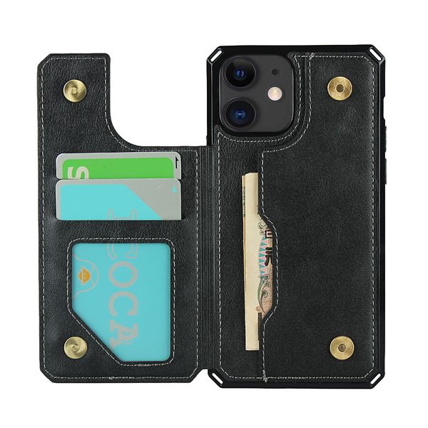 Para iPhone 13 11 12 Pro Max Mini Fundas para teléfono Samsung Note 20 Ultra S20 FE Plus Google Pixel 5 4A 5G Oneplus 8T Funda trasera de cuero a prueba de golpes