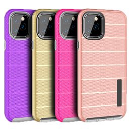 Pour Iphone 11 étui antidérapant armure double couche antichoc hybride souple TPU dur PC housse de protection pour Iphone 11 Pro Max