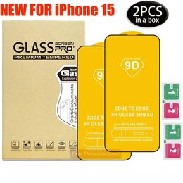 2pack 9D téléphone protecteur d'écran en verre trempé pour iphone 14 13 12 11 pro max xr xs 6 7 8 plus SAMSUNG s22 s21 a13 a23 a33 a53 a73