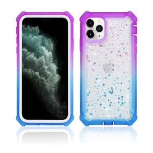 Voor iPhone 12 11 Pro Max XS MAX XR X 8 7 6 Plus Glitter Sparkle Bling Full Body Four Corners Beschermende telefoon Case Cover