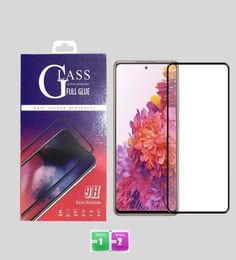 Para iPhone 12 11 pro Max XS XR cubierta completa de vidrio templado Protector de pantalla 3D para Samsung A21 A11 A01 A51 negro edge4346235