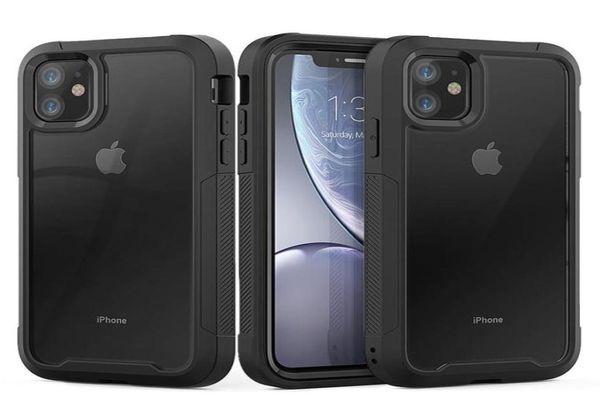 Pour iPhone 12 11 xr xs max 8 7 Plus Case de téléphone hybride à talc-shocoproof pour iPhone 11pro max 6s plus hard pc tpu 2 in1 couverture complète7326213