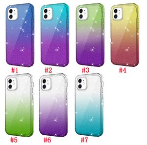 Voor iPhone 12 Case Clear Gradient Cell Phone Cases 2.3mm Thicken Soft TPU Bescherming Cover Compatibel met Samsung S21 Ultra