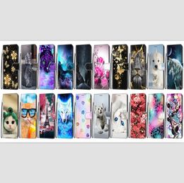 Para iPhone 12 LG K31 K51S K41S K61 Velvet ZTE Axon 11 SE 5G 3D Cartoon Flower Billet de cuero Flip Dog Cat Stap Tiger P1539826