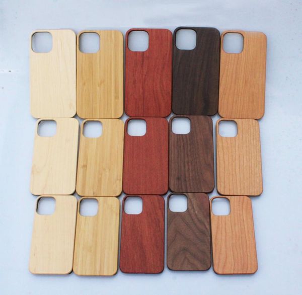 Pour iPhone 12 BAMBOO MAX BAMBOO CASE 11 PRO 7 8 Plus x x Couverture en bois personnalisée Case de bois ultra mince 2974499
