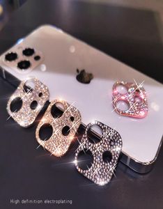Pour iPhone 12 Pro Luxury 3D Glitter Diamond Bling Rigonge Camera Lens Protector 11 13 Max Mini Stickers9985721