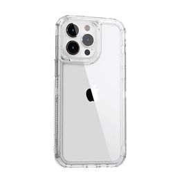 360 Transparant Acryl+PC+TPU 3 in 1 voor mobiele iPhone -hoesjes voor iPhone 14 15 16 Pro Max Case