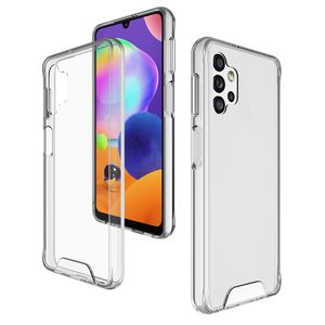 Étui d'espace transparent Clear TPU Hard Back PC Phone Cases pour iPhone 13 13PRO 12 Pro Max XR X 7 8 Plus Samsung Note 20 Ultra S21 A20 A10S A21S