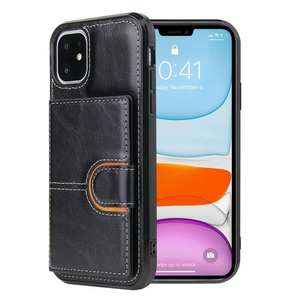 Para iPhone 13 12 Pro Max 11 XS XR X 7 8 Plus Fundas de cuero para teléfono Funda tipo billetera con ranura para tarjeta 3948002