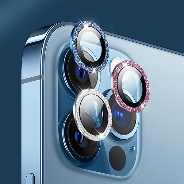 Protecteur d'objectif de caméra en verre trempé brillant, pour iPhone 15 14 13 12 Pro Max, adapté au téléphone série 11 12, Film de protection d'objectif de caméra
