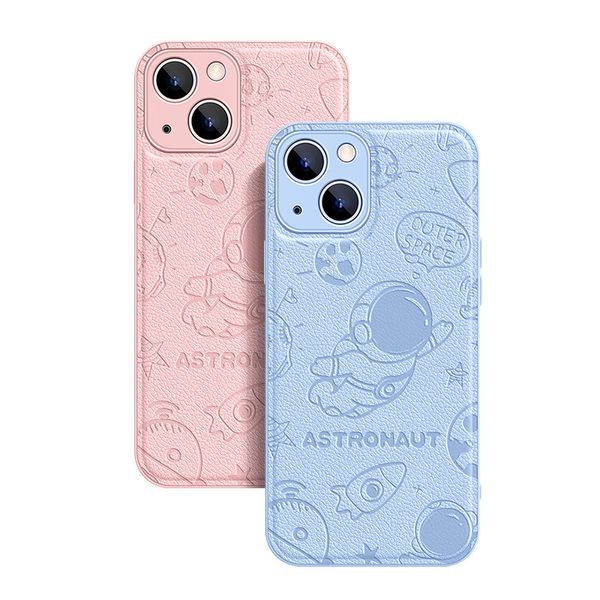 Para iPhone 13 Pro Max funda de dibujos animados lindo astronauta funda de teléfono diseñador iPhone 11 12 Pro Max XS Max XR X 8 7 Plus parachoques suave de cuero