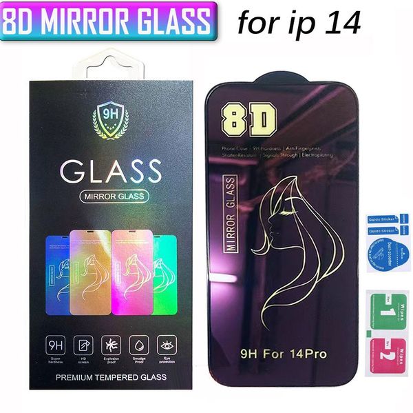 Para Iphone 14 Protector de pantalla del teléfono Espejo de belleza Vidrio templado 13 12 Mini 11 Pro Max Se Xr X Xs 8 7 6