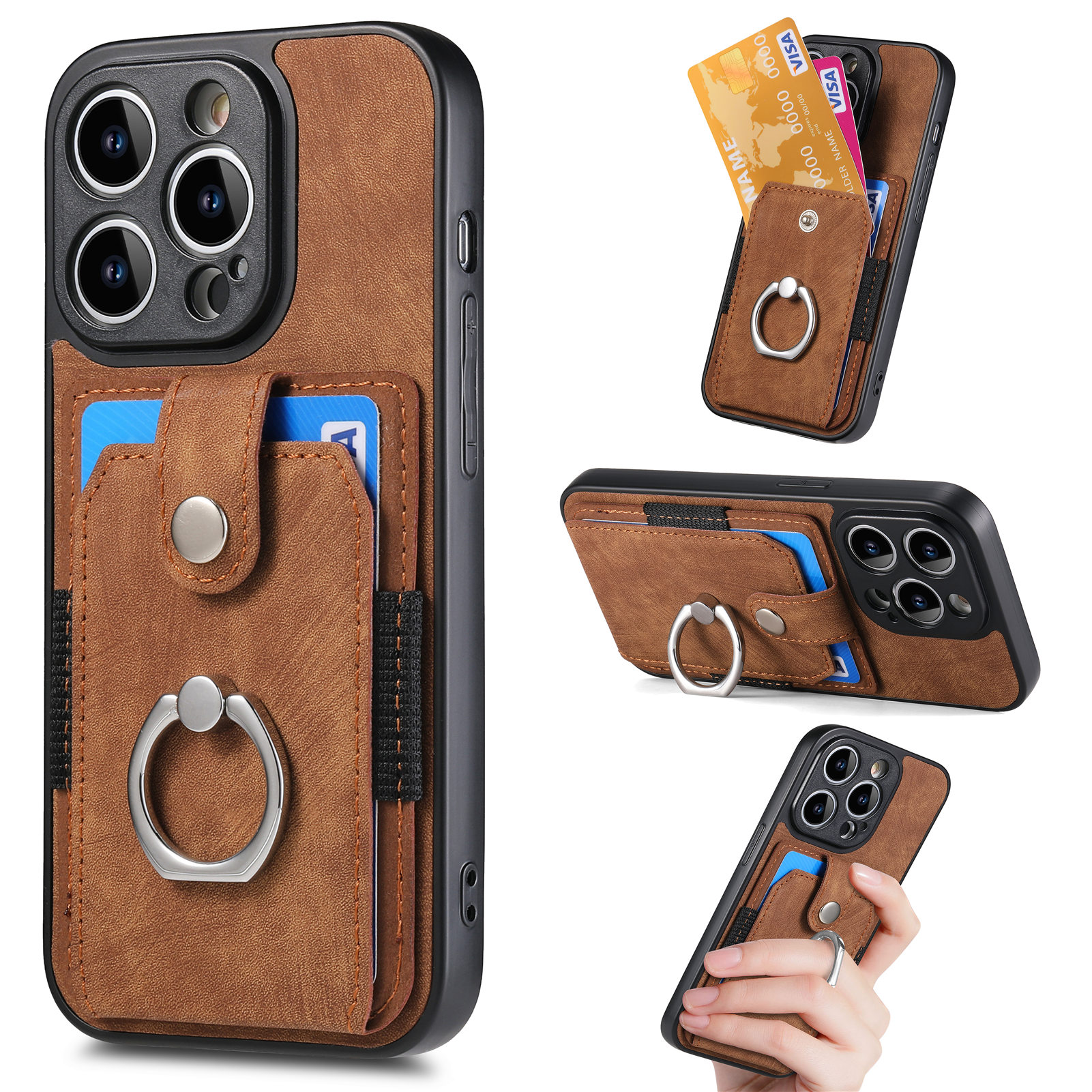 Для iPhone 14 Pro Max Case Vintage Leather Card Holder Cover Skellet для iPhone13 12 11 XR x 8 7 Plus