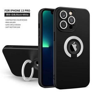 Para iPhone 14 Pro Max Cases de teléfonos celulares Cubierta protectora con ring Kickstand Silicone Color 13 12 11 X Series