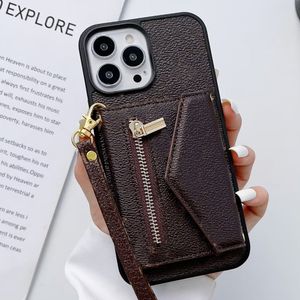 Ontwerpers telefoonhoesjes voor iPhone 15 14 13 Pro Max 12 11 XR XS XSMax 8 Shell Samsung Galaxy S23 S22 S20 Plus Opmerking 20 Ultra Flip Wallet Card Holder Zipper Coin Purse Cover