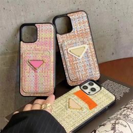 Pour iPhone 14 Promax Case Designer Cell Phone Cases Fit 15 Pro Max 13promax 12promax 13 12 11 Xsmax Fashion Luxury Weave Phonecase P G-5