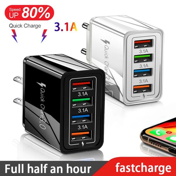 Pour le chargeur USB IPhone 14 Charge rapide 3.0 pour les tablettes Samsung Xiaomi Tableau Mobile Chargeur Adaptateur EU / US PLIGE FAST CHARGING