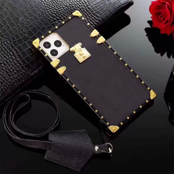 Pour iPhone 14Plus 14 Cas 13 12 11 Pro Max Xs XR 8 7 Plus Defender Cases Luxe TPU Femmes Square Fashion Designer galvanoplastie Couverture mobile