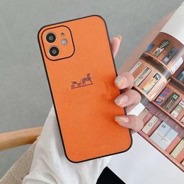 Pour Iphone 14promax Cases Coque de téléphone antichoc Luxury Designer Phonecases 13 Pro Max 12 11 Pro Max 12mini Xsmax X Xs Xr Orange Phone Cover