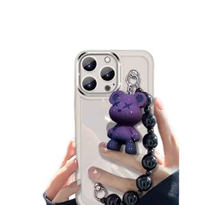 Voor iPhone 15 14 13 12 11 Pro Max mobiele telefoons is geschikt stand val proof shockproof fangshuui full body telefoons transparante beren armband beschermhoes