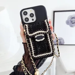 Voor iPhone 15 Pro Max Cases Card Holders Telefoonhoes Designer Crossbody iPhone Case Apple iPhone 14 Pro 13 12 14plus 15 plus Case Brand Women Wallet Mobile Cover Riem