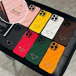 Pour iPhone 15 Pro Max Cases Designer Phone Case Apple iPhone 14 Pro Max 13 12 Pro 11 XS X XR XsMax 15 Plus 14 Plus iPhone Case Luxury Brand Triangle P Side Wrapping Case Cover