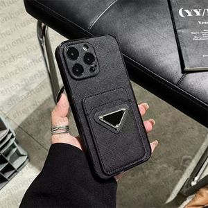 Pour iPhone 15 Pro Max Cases Designer Phone Case Porte-cartes Apple iPhone 14 Pro Max 13 12 Pro 11 XS X XR XsMax 15 Plus 14 Plus iPhone Case Marque de luxe Triangle P Cases Cover