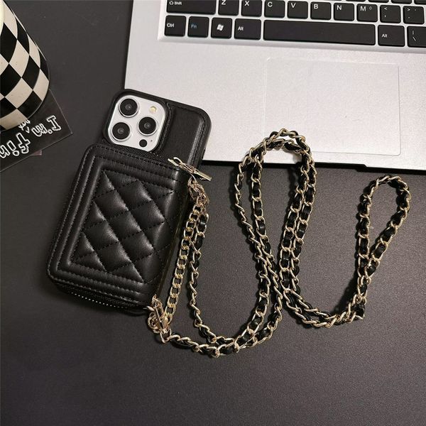 Pour iPhone 15 Pro Max Cas Mémeaux Crossbody Leather Phone Case de concepteur iPhone Case Apple iPhone14 Pro Max 15pro 14pro 13 12 14 Plus Wallet AirPods Caxe