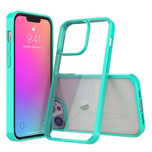 Harde pc -cases dekken hybride bumper transparante schokbestendige kist voor iPhone 13 12 Mini 11 Pro X XS XR Max 8 7 Plus