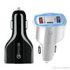 Chargeur de voiture à LED à 3 ports 3.5A USB QC3.0 Type-C Universal Charge rapide pour iPhone 11 12 13 Pro Max Samsung Android Phone Mini Mini Chargers Adaptateur Véhicule No Retail Box