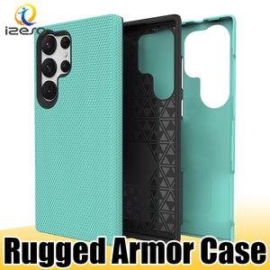 Anti Slip Hybrid Armor Case voor Samsung S23 Ultra S22 plus A12 A33 A04 A14 A54 5G RUGGED CHASHEID TELEFOON ACHTERLOCHTEN IZESO