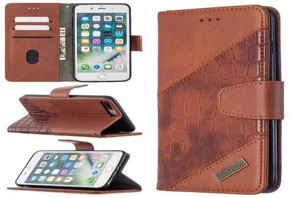 Para iPhone 7 7 Plus Case Flip Cover stand Willet PU Cuero Patrón de cocodrilo a juego con ranura para tarjetas para iPhone 8 8 Plus1277120