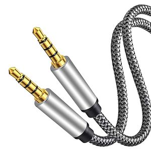 3,5 mm nylon gevlochten aux kabel 5ft 1,5 m audio hulpingang adapter mannelijk aan mannelijk koord voor hoofdtelefoon auto home stereos luidspreker iPhone iPad iPod