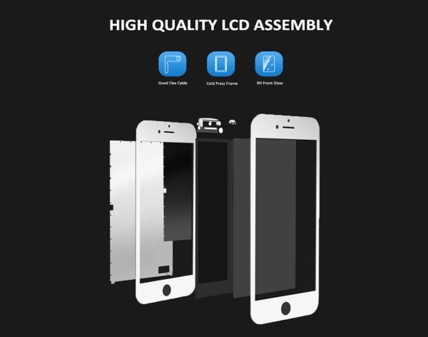 Para iPhone 7 8 Plus SE2 SE 2020 7P 8P LCD Visualización Digitante de pantalla táctil Digitizador completo Conjunto completo Cámara frontal de ensamblaje completo