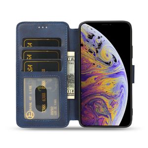 Voor iPhone 8 7 6 Plus X XS MAX XR Premium PU lederen portefeuille Volledige Mattetpu Materiaal Kickstand Function Card Pockets Schokbestendige Telefoonhoes