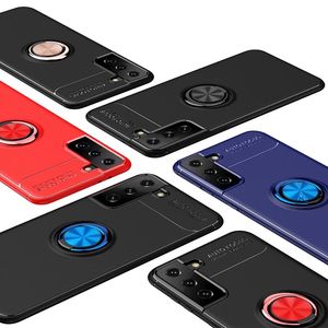 360 Métal Doigt Anneau Support Support De Voiture Cas Pour Samsung S23 Ultra Plus A34 A54 A14 5G Galaxy A04 A04E Xiaomi 13 Pro Mi 12 Lite 12T Doux TPU Gel Téléphone Couverture Arrière Peau