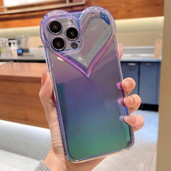 Per la custodia per iPhone 13Pro che cambia colore al laser Love tpu Custodia soft shell galvanica nuova custodia Apple 12