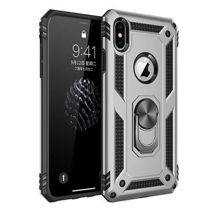 Voor iPhone Case Hybride Armor Shockproof Case Siliconen Bumper Cover voor iPhone 11 Pro MAX XR XS X 7 8 Plus Ring Case
