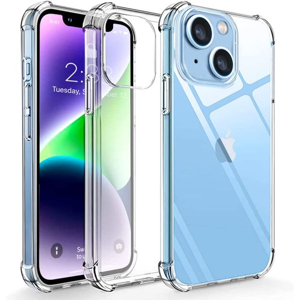 Para iPhone funda delgada delgada antiarañazos suave gel de silicona goma flexible TPU a prueba de golpes cubierta protectora transparente para iPhone 14 Pro Max/14 Plus/14 6.1