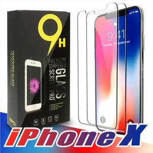 Pour iPhone XS Max 6.5 pouces XR protecteur d'écran en verre trempé iPhone X 8 Plus 7 6S film de protection pour Samsung S7 S8 S9 plus avec emballage de vente au détail