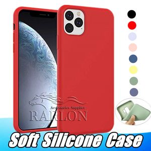 Vloeibare zachte siliconen TPU-hoesjes voor iPhone 13 13PRO 12 Mini 11 PRO MAX XR XS 6 7 8 Plus schokbestendige beschermhoes Cover Roze