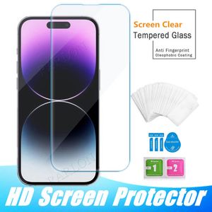 Protector de pantalla de vidrio templado para iPhone 15 14 Pro Max 13 mini 12 11 XR XS X 8 7 Plus Samsung Galaxy S23 S22 S21 FE A54 A04 A34 A33 A53 A73 A21S Edición Película 9H Anti rotura