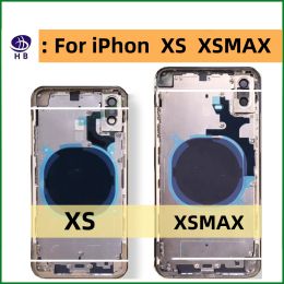 Para iPhone X XR Battery Back Couble Back Cover +Mid Chassis Frame +Sim Bande