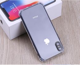 Hoog voor iPhone 11PROMAX X XS MAX XR 7 8 CRYSTAL CLEAR TPU CASE SCHOKOPOPORTIES ZACHT TRANSPARANTE PANEEL ACHTERHEEF COVER iPhone-hoesje