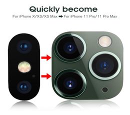 Pour l'iPhone X XS Max XR Seconds Change pour 11 Pro Assemper de l'objectif Protecteur d'écran de la caméra à 112977608