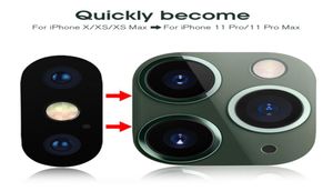 Protecteur d'écran d'appareil photo, autocollant d'objectif pour iPhone X XS Max XR, changement de secondes pour 11 Pro, 111741014
