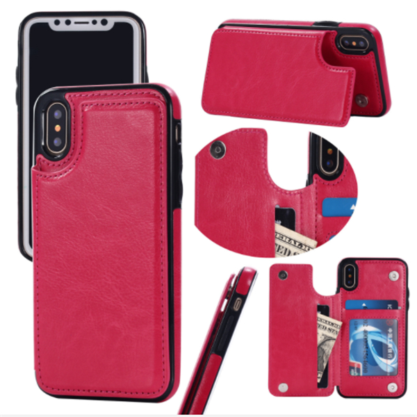 Pour iPhone Xs Max Xr S10 Lite 9 8 Plus Etui portefeuille en cuir PU Housse de protection arrière pour téléphone portable avec fentes pour cartes de crédit