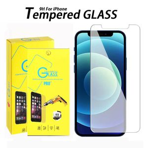 Para iPhone14 Max Anti-scratch Screen Protector 9H 2.5D Anti-shatter Film 11 12 13 Mini XR XS 7 8 Plus Tempered Glass com pacote de varejo